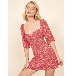NEW REFORMATION Merci Red Floral Print KOPA Underwire Bustier Chic Mini-Dress 10